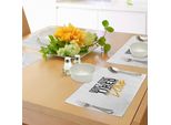 Abakuhaus Tovagliette Motivazionali, Slogan Vintage Stimolanti, Motivi A Tema, Tiscjdeco In Tessuto Resistente Ai Colori Per La Sala Da Pranzo E La Cucina, Marrone Giallo Bianco Nero