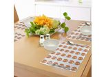 Tovagliette Abakuhaus Otter, Adorabile Coppia Che Si Tiene Per Mano Ispirata Al Tema Dell'amore Sul Lago, , Decorazione Da Tavola In Tessuto Resistente Al Lavaggio Per La Sala Da Pranzo E La Cucina, Calendula Magenta Blu