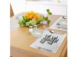 Abakuhaus Tovagliette Motivazionali, Se Non Ti Sfida, Non Ti Cambia Citazione Motivazionale, Tiscjdeco In Tessuto Resistente Al Lavaggio Per La Sala Da Pranzo E La Cucina, Bianco Nero