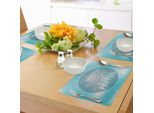 Abakuhaus Tovagliette Motivazionali, Sfondo Blu Astratto Con Parole Sagge Sul Miglioramento Personale, Decorazioni Da Tavola In Tessuto Resistente Al Lavaggio Per La Sala Da Pranzo E La Cucina, Azzurro Grigio Bianco