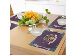 Abakuhaus Tovagliette Per Il Giorno Dei Morti, Invito Alla Tradizionale Festa Con Musica Messicana, Tiscjdeco In Tessuto Colorato Per La Sala Da Pranzo E La Cucina, Multicolore
