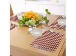 Tovagliette Abakuhaus Fleur De Lis, Motivo Geometrico A Rombi Motivo Occidentale Culturale Con Gigli Reali, Tiscjdeco In Tessuto Resistente Al Lavaggio Per La Sala Da Pranzo E La Cucina, Giallo Bianco Rubino