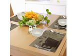 Tovagliette Abakuhaus, Silhouette Di Tazza Consumata In Stile Grunge Con Aromatici Chicchi Di Caffè Java Per La Colazione, Tiscjdeco In Tessuto Resistente Al Lavaggio Per La Sala Da Pranzo E La Cucina, Marrone Scuro Cacao Tan.