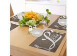 Abakuhaus Tovagliette "Vivi, Ridi, Ama"", Parole ""Vivi, Ridi, Ama"" Su Sfondo Artistico Consumato A Mezzitoni, Tovaglietta Decorativa In Tessuto Resistente Al Lavaggio Per La Sala Da Pranzo E La Cucina, Marrone Chiaro, Bianco, Marrone"