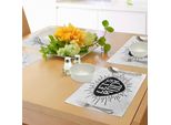 Tovagliette Abakuhaus Con Motivi Rock, Citazioni Rock Monocromatiche, Linee Hipster E Motivi A Pois, Tiscjdeco In Tessuto Resistente Al Lavaggio Per Sala Da Pranzo E Cucina, Bianco E Nero