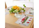 Abakuhaus Tovagliette Natalizie, Calze Per Babbo Natale Illustrazione "Buon Natale A Tutti"", Decorazioni Da Tavola In Tessuto Resistente Ai Colori Per La Sala Da Pranzo E La Cucina, Verde Smeraldo, Bianco, Rosso"