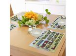 Abakuhaus "Tovagliette Per Bambini, Escavatori, Pale Meccaniche, Veicoli In Stile Cartone Animato, Disegno Per Bambini Piccoli, Tiscjdeco In Tessuto Resistente Al Lavaggio Per Sala Da Pranzo E Cucina, Multicolore"