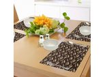 Abakuhaus Tovagliette Africane, Forme Astratte Indigene Motivo Ghepardo Motivo Pelle Animale Della Giungla, Tiscjdeco In Tessuto Resistente Al Lavaggio Per La Sala Da Pranzo E La Cucina, Marrone Castagna Beige Marrone