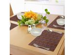 Abakuhaus Tovagliette Astratte, Colori Che Si Fondono Armoniosamente, Disegno A Mano In Stile Ondulato Con Spirali E Vortici, Tiscjdeco In Tessuto Resistente Al Lavaggio Per La Sala Da Pranzo E La Cucina, Multicolore