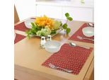 Abakuhaus Tovagliette Natalizie, Albero Di Natale Della Linea Silvester Con Strisce Verticali Verdi, Decorazioni Per La Tavola In Tessuto Resistente Ai Colori Per La Sala Da Pranzo E La Cucina, Bianco, Verde, Rosso