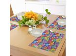Tovagliette Natalizie Abakuhaus, Palline Di Natale Colorate Con Diversi Motivi Retrò, Stampa A Tema Festivo, Decorazioni Da Tavola In Tessuto Resistente Ai Colori Per La Sala Da Pranzo E La Cucina, Multicolore