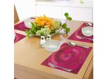 Tovagliette Abakuhaus Rosa, Motivo Astratto A Vortici E Forme Con Vivaci Colori Rosa, Decorazioni Da Tavola In Tessuto Resistente Al Lavaggio Per La Sala Da Pranzo E La Cucina, Rosa Magenta.