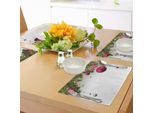 Abakuhaus Tovagliette Natalizie, Ramoscelli Di Abete Vivido E Palline Magenta Cornice Preparazione Speciale, Decorazioni Da Tavola In Tessuto Resistente Al Lavaggio Per La Sala Da Pranzo E La Cucina, Verde Oliva Magenta Grigio