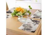 Abakuhaus Tovagliette Antiche Cinesi, Paesaggio Cinese Dipinto Ad Acquerello In Stile Sumi, Tiscjdeco In Tessuto Resistente Ai Colori Per La Sala Da Pranzo E La Cucina, Multicolore