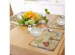 Abakuhaus Tovagliette Libelle, Stile Retrò Con Farfalle E Petali Di Fiori Ed Effetti Grunge, Decorazioni Da Tavola In Tessuto Resistente Al Lavaggio Per La Sala Da Pranzo E La Cucina, Color Sabbia Caramello