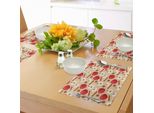 Abakuhaus Tovagliette Con Motivi Di Mele, Mele Tagliate In Quarti E A Metà Con Bastoncini Di Cannella E Anice Stellato - Ricetta Dietetica, Decorazioni Per La Tavola In Tessuto Resistente Al Lavaggio Per La Sala Da Pranzo E La Cucina, Cannella Beige Rosso