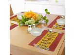 Abakuhaus Tovagliette Africane, Numeri Danzanti, Pittura Murale Tribale Astratta, Cultura Indigena, Tiscjdeco In Tessuto Resistente Al Colore Per La Sala Da Pranzo E La Cucina, Arancione Scuro, Giallo, Nero