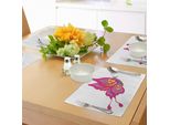 Abakuhaus Tovagliette Arancioni E Rosa, Farfalla Colorata Con Pois E Disegno Caricaturale Di Animali Primaverili, Decorazioni Da Tavola In Tessuto Resistente Al Lavaggio Per La Sala Da Pranzo E La Cucina, Multicolore