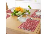 Tovagliette Abakuhaus Rosse, Vari Modelli Con Fiocchi Di Neve Ricchi Di Dettagli. Festività Natalizie Invernali, Decorazioni Per La Tavola In Tessuto Resistente Ai Colori Per La Sala Da Pranzo E La Cucina, Bianco E Rosso.