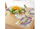 Tovagliette Abakuhaus Mardi Gras, Blasonate Con Fiori Colorati In Fiore, Tema Mascherata Festiva, Decorazioni Da Tavola In Tessuto Resistente Ai Colori Per La Sala Da Pranzo E La Cucina, Multicolore