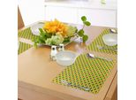 Tovagliette Abakuhaus Mardi Gras, Motivo Retrò Con Stelle Motivi Circolari Design Mascherata, Decorazioni Da Tavola In Tessuto Resistente Al Lavaggio Per La Sala Da Pranzo E La Cucina, Verde Felce Viola Giallo