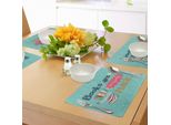 Abakuhaus Tovagliette, Libri Sono Una Stampa Unica, Portatile, Magica E Stimolante Con Citazioni In Colori Pastello, Tiscjdeco In Tessuto Resistente Al Lavaggio Per La Sala Da Pranzo E La Cucina, Multicolore