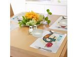 Abakuhaus Tovagliette, Un Saluto Tropicale Dall'isola Hawaiana Ramphastidae Toucan Bird Con Hibiscus Flower, Tiscjdeco In Tessuto Resistente Al Lavaggio Per La Sala Da Pranzo E La Cucina, Multicolore