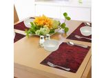 Abakuhaus Tovagliette Rosse E Nere, Motivo Artistico Astratto Con Un Look Grunge E Vintage, Tiscjdeco In Tessuto Resistente Al Lavaggio Per La Sala Da Pranzo E La Cucina, Nero Rosso
