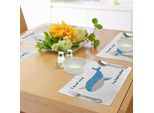 Tovagliette Abakuhaus Narwal, Balena Blu Disegnata A Mano Con Motivi A Forma Di Stella E Citazioni Motivazionali, Decorazione Da Tavola In Tessuto Resistente Al Lavaggio Per La Sala Da Pranzo E La Cucina, Blu Azzurro Giallo Grigio