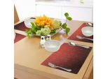 Abakuhaus Tovagliette Rosso Scuro, Motivo Floreale Antico Con Influenze Barocche E Rinascimentali E Effetto Sfumato, Tiscjdeco In Tessuto Resistente Al Lavaggio Per La Sala Da Pranzo E La Cucina, Nero Rosso