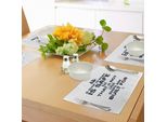 Abakuhaus Tovagliette Motivazionali, Ispirazioni Nautiche Nave E Ancora Stile Vintage Citazione Classica, Tiscjdeco In Tessuto Resistente Ai Colori Per La Sala Da Pranzo E La Cucina, Blu Navy Bianco