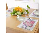 Abakuhaus Tovagliette Rosa E Bianche, Bouquet Da Sposa Con Fiori Rigogliosi Rosa Lavanda Viola Corsage, Decorazioni Da Tavola In Tessuto Resistente Al Lavaggio Per La Sala Da Pranzo E La Cucina, Lavanda Verde Rosa