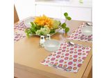 Abakuhaus Tovagliette Arancioni E Rosa, Fiori Decorativi Con Petali Sbocciati Tema Stagionale Primaverile, Decorazioni Da Tavola In Tessuto Resistente Al Lavaggio Per La Sala Da Pranzo E La Cucina, Rosa Chiaro Arancione Giallo