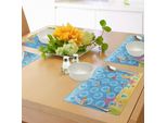 Abakuhaus "Tovagliette Per Attività Infantili, Lettere Dell'alfabeto Nelle Bolle Sotto L'illustrazione Didattica Del Mare, Tessuto Lavabile E Resistente Allo Scolorimento Per Sala Da Pranzo E Cucina, Multicolore"