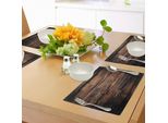 Tovagliette Abakuhaus In Cioccolato, Effetto Legno Scuro Grezzo, Tema Rustico, Falegnameria In Legno Massiccio, Tiscjdeco In Tessuto Resistente Al Colore Per La Sala Da Pranzo E La Cucina, Marrone Scuro