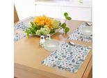 Abakuhaus Tovagliette Unicorno Gatto, Motivo Da Bambina Con Cuori, Stelle, Fiori, Gelato, Carino E Divertente, Tiscjdeco In Tessuto Resistente Al Lavaggio Per La Sala Da Pranzo E La Cucina, Azzurro Lavanda Giallo