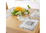 Abakuhaus Ti Amo Più Tovagliette, Cornici Con Forme Di Stelle Doodle E Frase Scritta A Mano Per La Persona Amata, Decorazioni Da Tavola In Tessuto Resistente Al Lavaggio Per La Sala Da Pranzo E La Cucina, Bianco E Nero