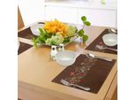 Tovagliette Abakuhaus In Cioccolato, Romantico Motivo Ispirato Alla Festa Di San Valentino Con Farfalle E Fiori Colorati, Decorazioni Per La Tavola In Tessuto Resistente Ai Colori Per La Sala Da Pranzo E La Cucina, Multicolore