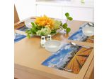 Tovagliette Abakuhaus Windmill, Tulipani Del Paesaggio Olandese In Primavera Con Stampa Rustica Di Case, Tiscjdeco In Tessuto Resistente Al Lavaggio Per La Sala Da Pranzo E La Cucina, Multicolore