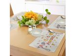Tovagliette Abakuhaus, Citazione Scarabocchiata In Stile Cartone Animato Con Simpatici Mostriciattoli E Disegno Colorato Di Animali, Decorazione Da Tavola In Tessuto Resistente Ai Colori Per La Sala Da Pranzo E La Cucina, Multicolore