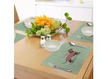 Tovagliette Abakuhaus Con Motivo Bassotto, Simpatico Cane Con Maglione Lavorato A Maglia, Motivo Animale Colorato In Stile Cartone Animato, Decorazione Da Tavola In Tessuto Resistente Al Lavaggio Per Sala Da Pranzo E Cucina, Multicolore