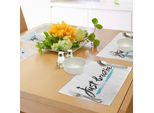 Abakuhaus Tovagliette "Respira Semplicemente"", Messaggio Ispiratore Per Superare Il Panico E Lo Stress, Decorazione Da Tavola In Tessuto Resistente Al Lavaggio Per La Sala Da Pranzo E La Cucina, Azzurro Bianco Nero"