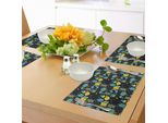 Tovagliette Abakuhaus, Tema Lezioni Di Scienze, Biologia, Chimica E Fisica, Protoni, Neutroni, Decorazioni Da Tavola In Tessuto Resistente Ai Colori Per La Sala Da Pranzo E La Cucina, Turchese, Giallo, Nero