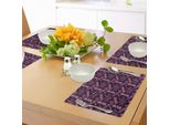 Tovagliette Abakuhaus Libelle, Design Femminile E Femminile Con Motivi Stilizzati Di Insetti Vintage Vivaci, Tiscjdeco In Tessuto Resistente Al Lavaggio Per La Sala Da Pranzo E La Cucina, Pesca Viola