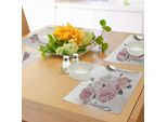 Tovagliette Abakuhaus Rose, Bouquet Di Rose Vintage Su Sfondo Grunge - Arte Romantica Antica Primaverile, Tiscjdeco In Tessuto Resistente Al Lavaggio Per Sala Da Pranzo E Cucina, Beige Verde Cipria Rosa