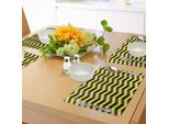 Abakuhaus Tovagliette Chevron Gialle, Motivo Chevron Nero E Giallo, Strisce A Zig Zag, Decorazioni Per Tavola In Tessuto Resistente Al Lavaggio Per Sala Da Pranzo E Cucina, Giallo Nero