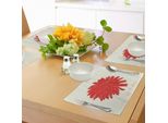 Abakuhaus Tovagliette Dahlia, Disegno Di Un Enorme Fiore Di Dalia In Stile Retrò Color Rosso Sangue, Tiscjdeco In Tessuto Resistente Al Lavaggio Per Sala Da Pranzo E Cucina, Rosso Tan