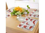 Tovagliette Natalizie Abakuhaus, Tema Classico Babbo Natale, Cappello, Natale, Capodanno, Festa Tradizionale, Decorazioni Per La Tavola In Tessuto Resistente Ai Colori Per La Sala Da Pranzo E La Cucina, Bianco E Rosso