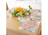 Abakuhaus Tovagliette A Forma Di Pesca, Bouquet Di Rose In Fiore A Forma Di Cuore Ispirato A San Valentino Con Un Design Romantico, Decorazioni Da Tavola In Tessuto Resistente Al Lavaggio Per La Sala Da Pranzo E La Cucina, Pesca Salmone