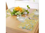 Abakuhaus Tovagliette Chevron Gialle, Motivo A Spina Di Pesce, Linee A Zig Zag, Stile Artistico Scarabocchiato A Mano, Tiscjdeco In Tessuto Resistente Al Lavaggio Per La Sala Da Pranzo E La Cucina, Azzurro Senape